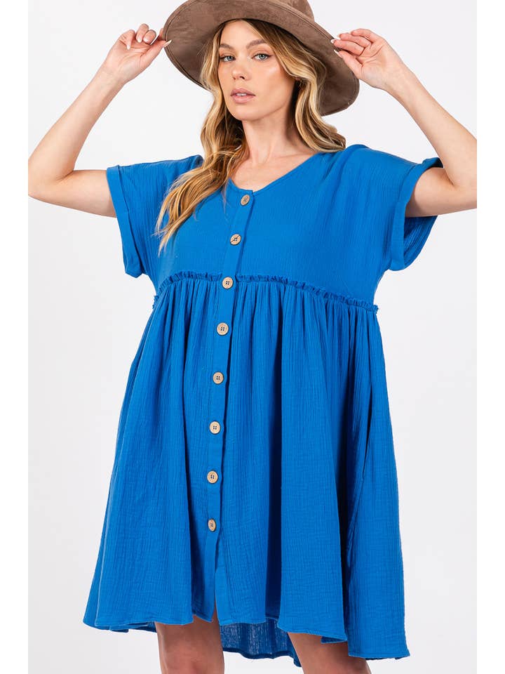 Sage + Fig Cotton Gauze Oversized Dress