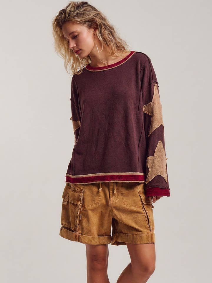 Urban Daizy Star Patch Slouchy Knit Top