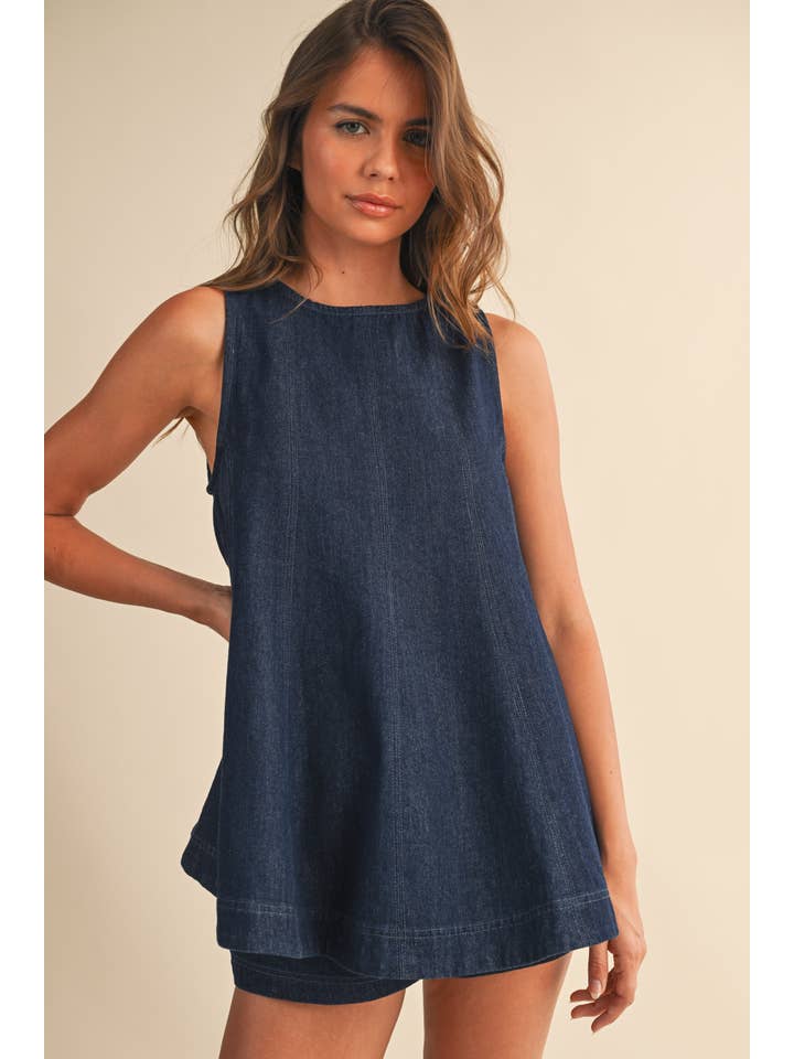 Klesis Sleeveless Denim Set