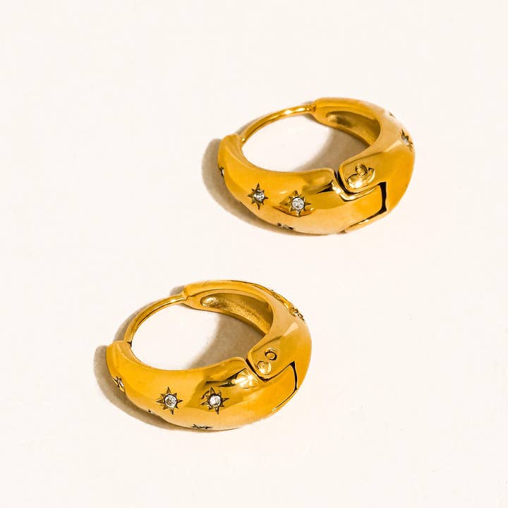 Star Hoop Earrings