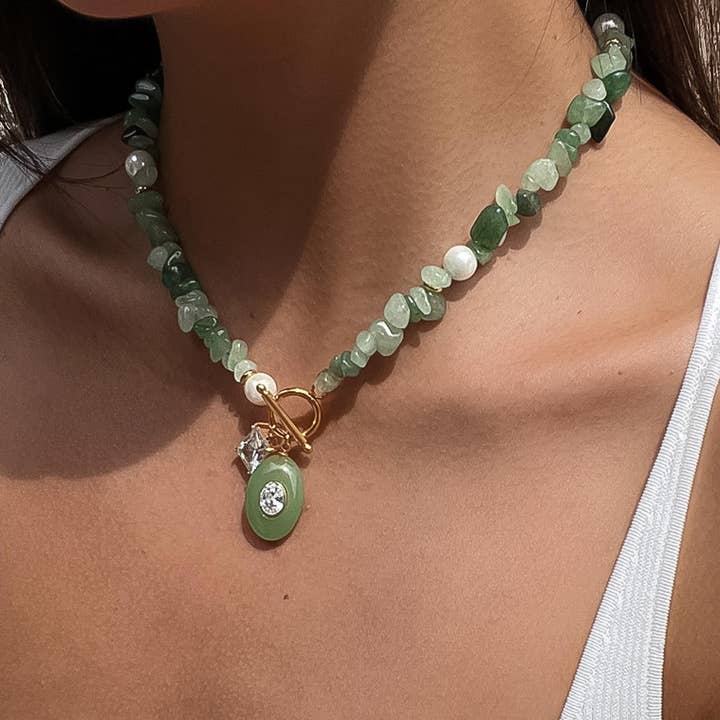 Cercey Stone Charm Necklace