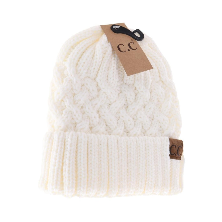 C.C. Beanie Lattice Knit Cuff Beanie