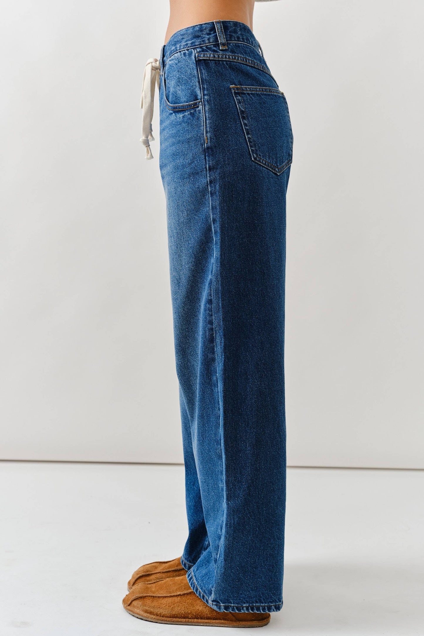 Aaron & Amber Drawstring Straight Jeans