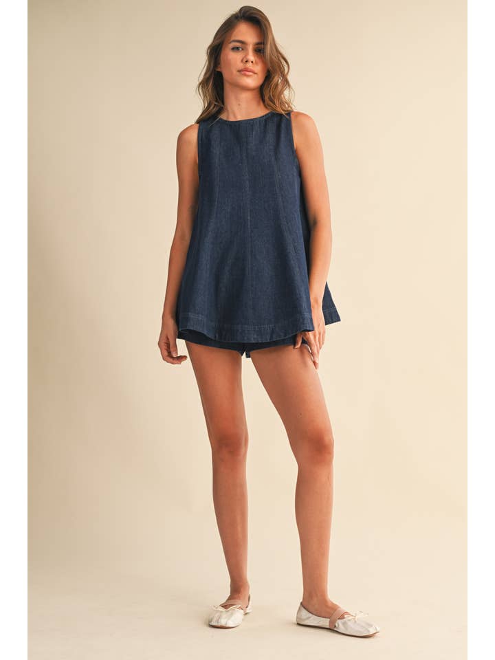 Klesis Sleeveless Denim Set