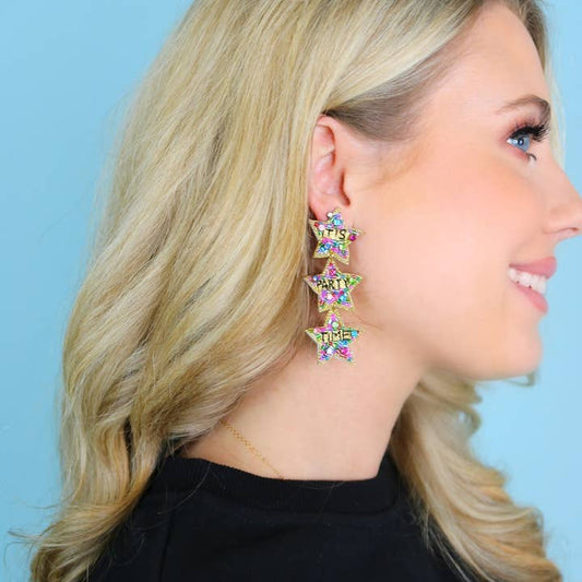 Taylor Shaye Beaded It's Party Time Earrings