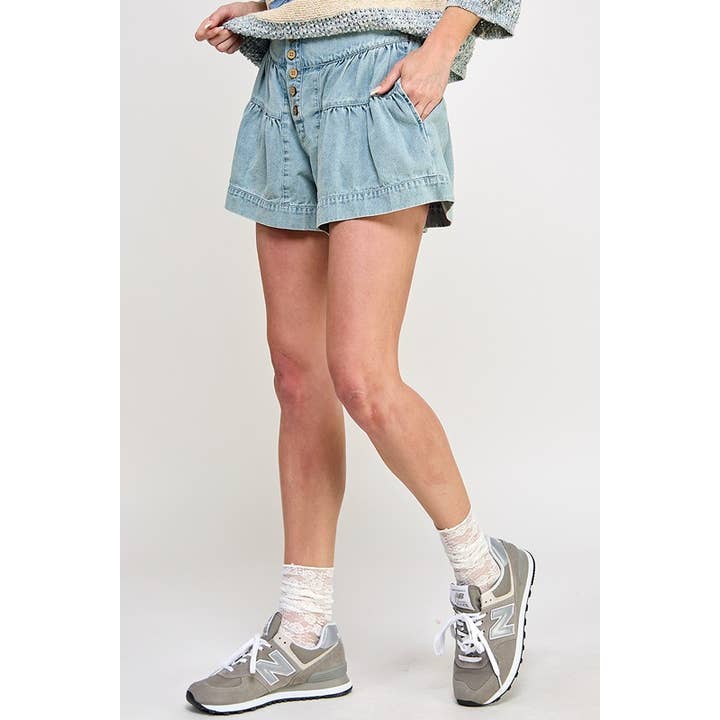 Miss Love Fleur Denim Shorts