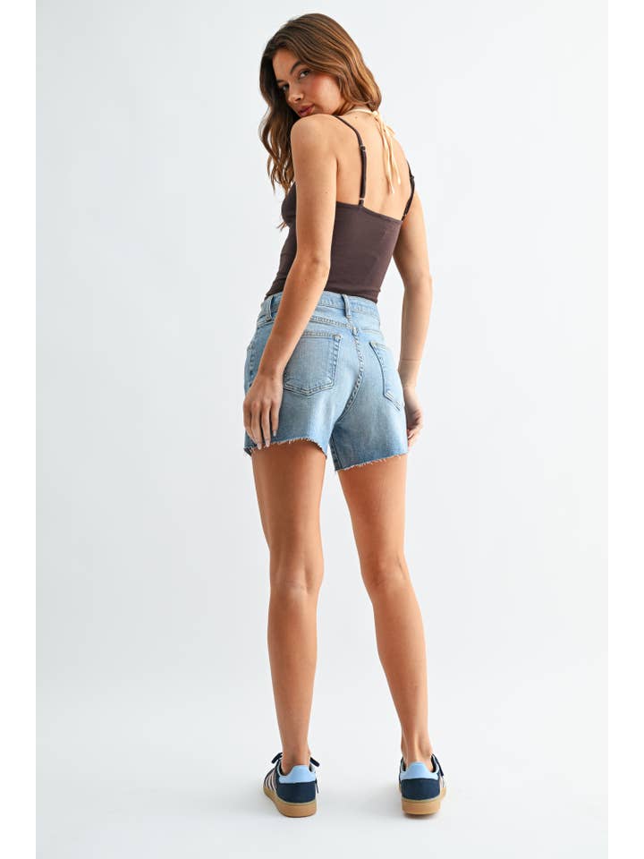 Just Black Denim Mid Rise Stretch Short