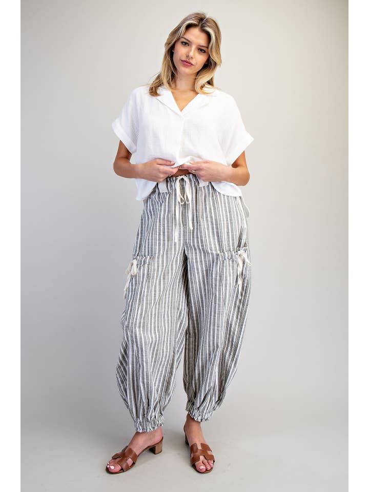 Soft Washed Striped Jogger Pants