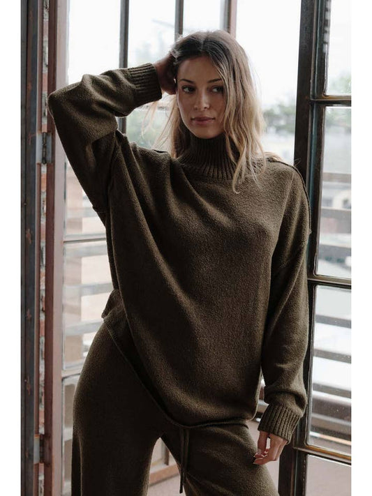 Promesa Textured Knit Mock Neck Sweater