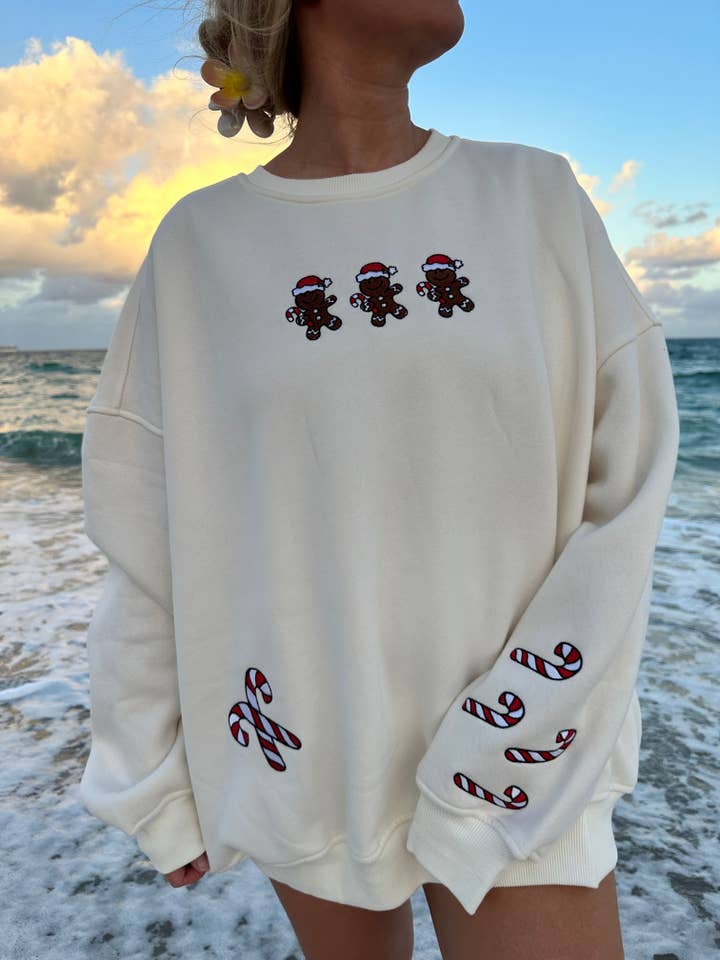 Sunkissed Coconut Gingerbread Recipe Embroidered Sweatshirt