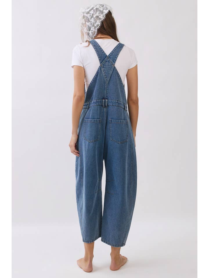 Oddi Star Patch Barrel Leg Overalls