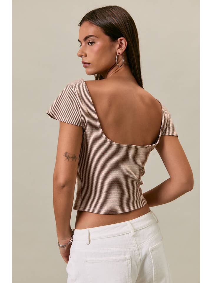 Le Lis Scoop Back Stripe Top