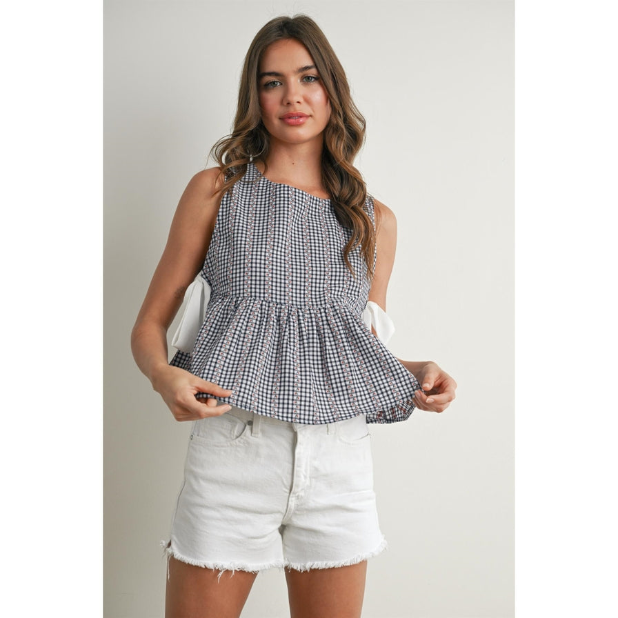 Buttermelon Sky Meadow Peplum Top