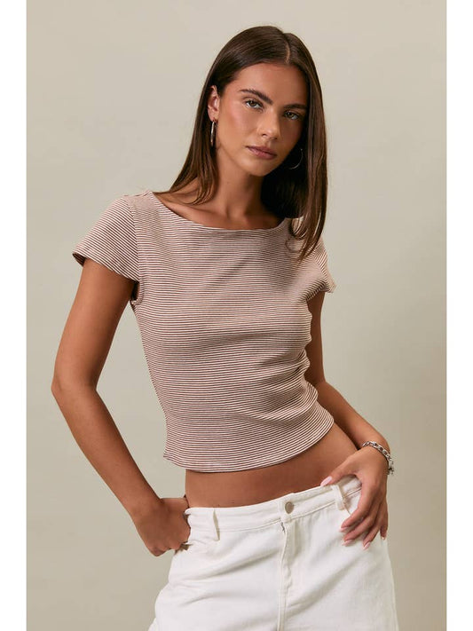 Le Lis Scoop Back Stripe Top
