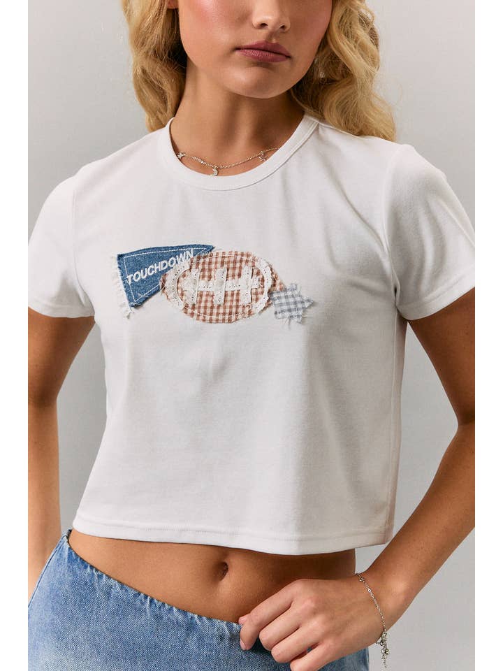 Le Lis Touch Down Patchwork Baby Tee