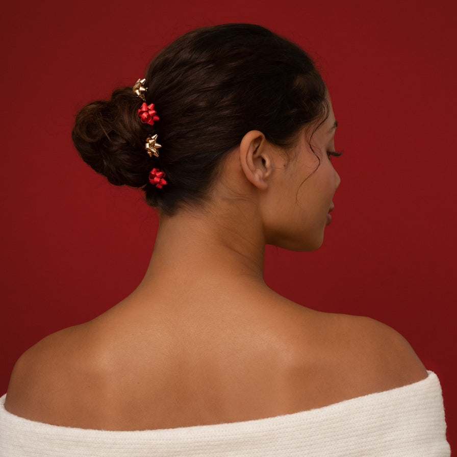 Kitsch Metal Gift Bow Bobby Pin set