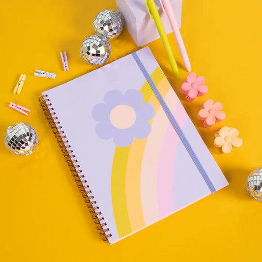 Talking Out Of Turn Rainbow Flower Notebook