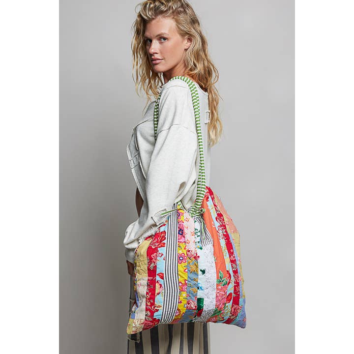 POL Boho Quilted Patchwork Shoulder Bag
