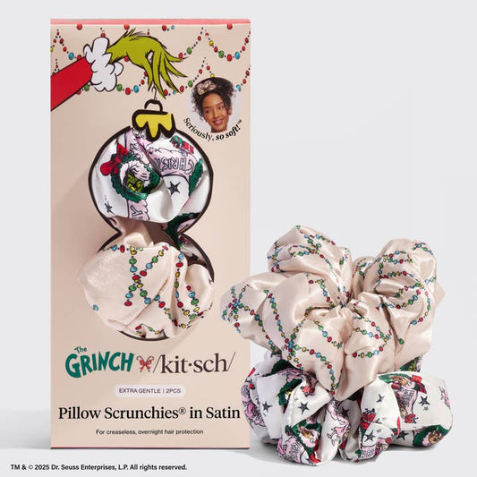 Kitsch x The Grinch Satin Pillowcase Scrunchies