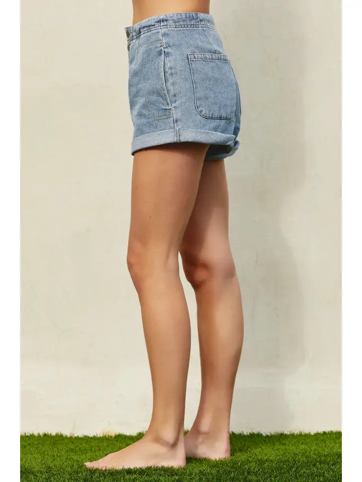 Mustard Seed Roll Up Denim Shorts