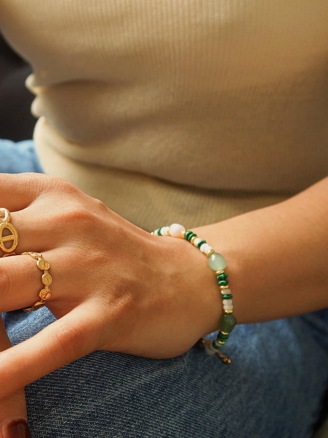 Bohemian Stone & Bead Bracelet