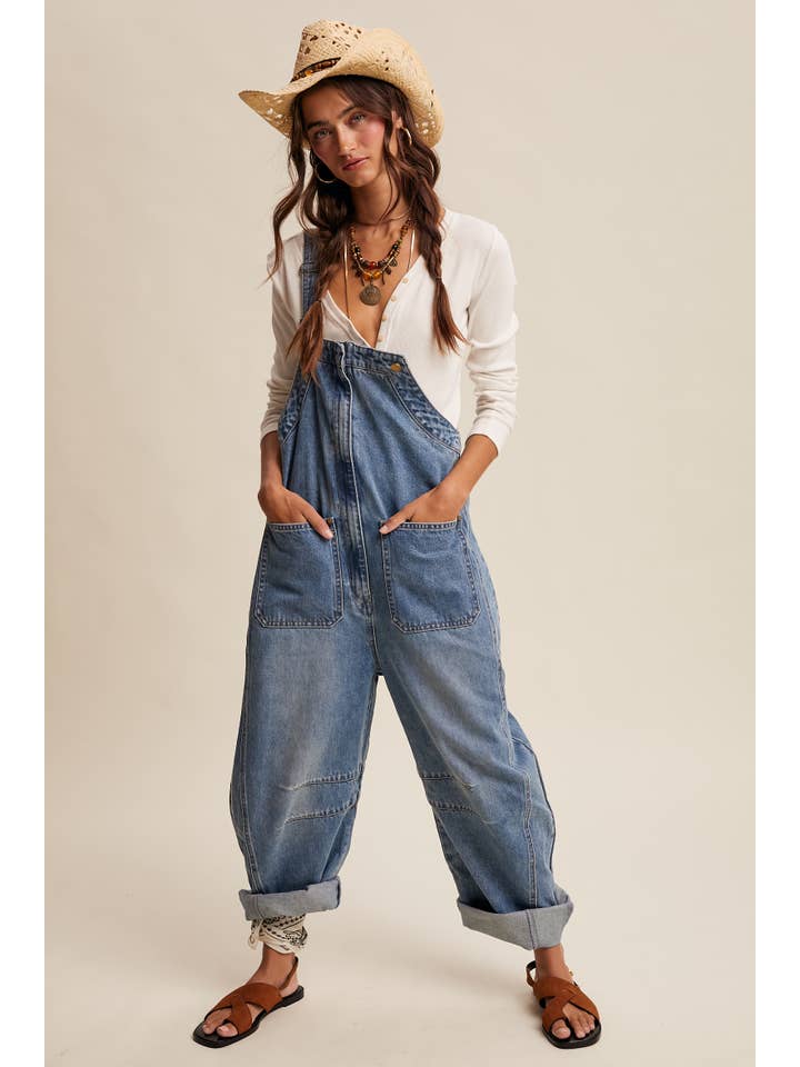 Listicle Western Wide Leg Overalls
