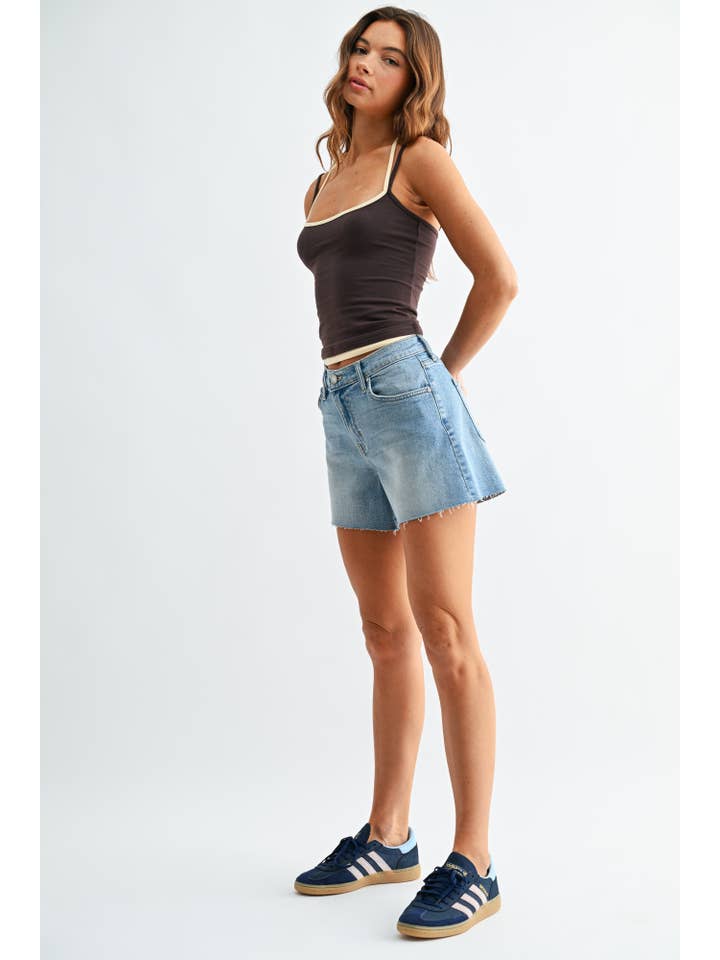 Just Black Denim Mid Rise Stretch Short