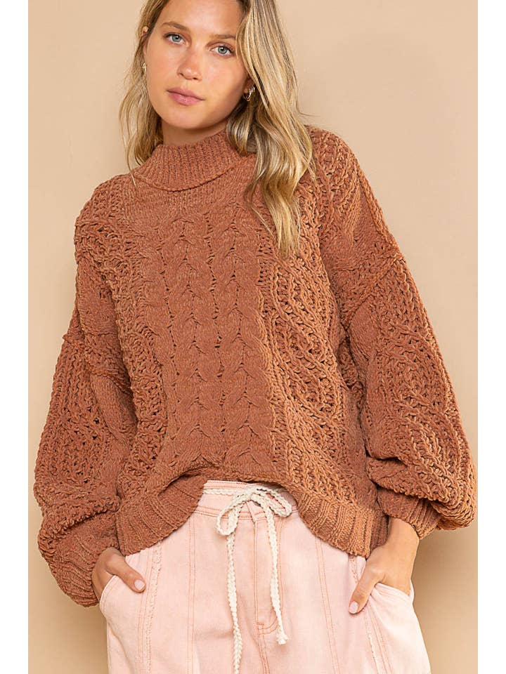 POL Cable Knit Pullover Sweater