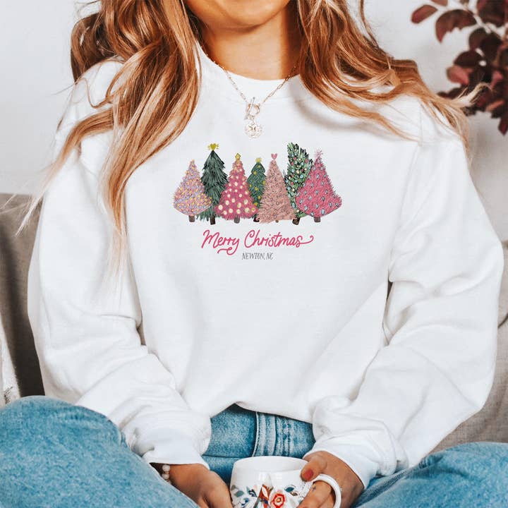 Pink Trees Newton North Carolina Sweatshirt