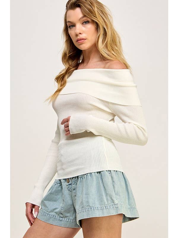 Miss Love Off Shoulder Sweater