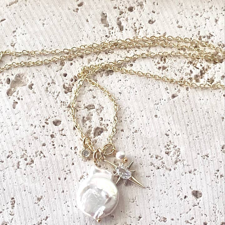 Celestial Fresh Water Pearl Drop Necklace