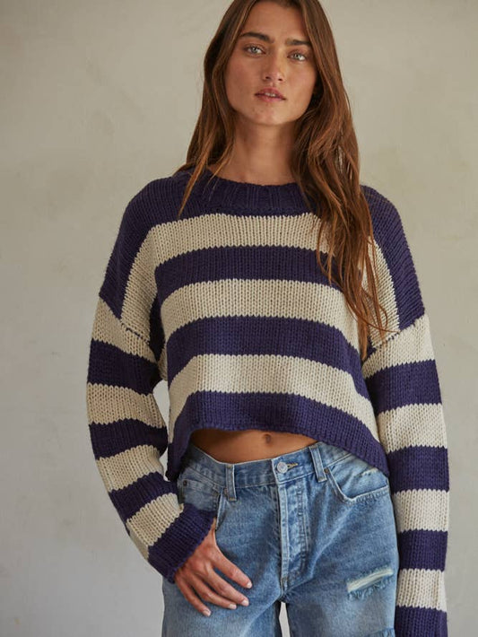 By Together Chelley Striped Sweater Top