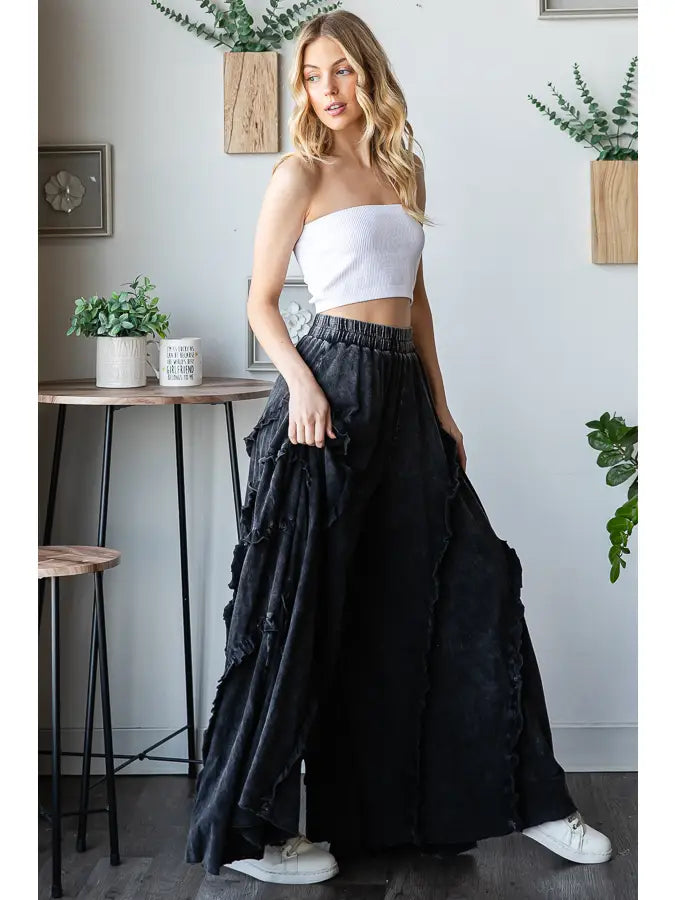 Oli & Hali Ruffle Wide Pants