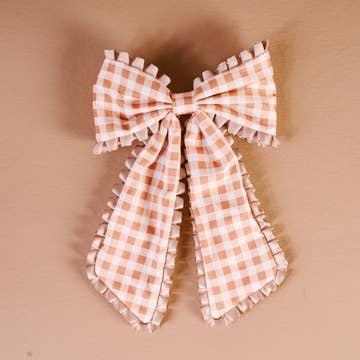 Fancy Frills Maple Gingham Hair Bow
