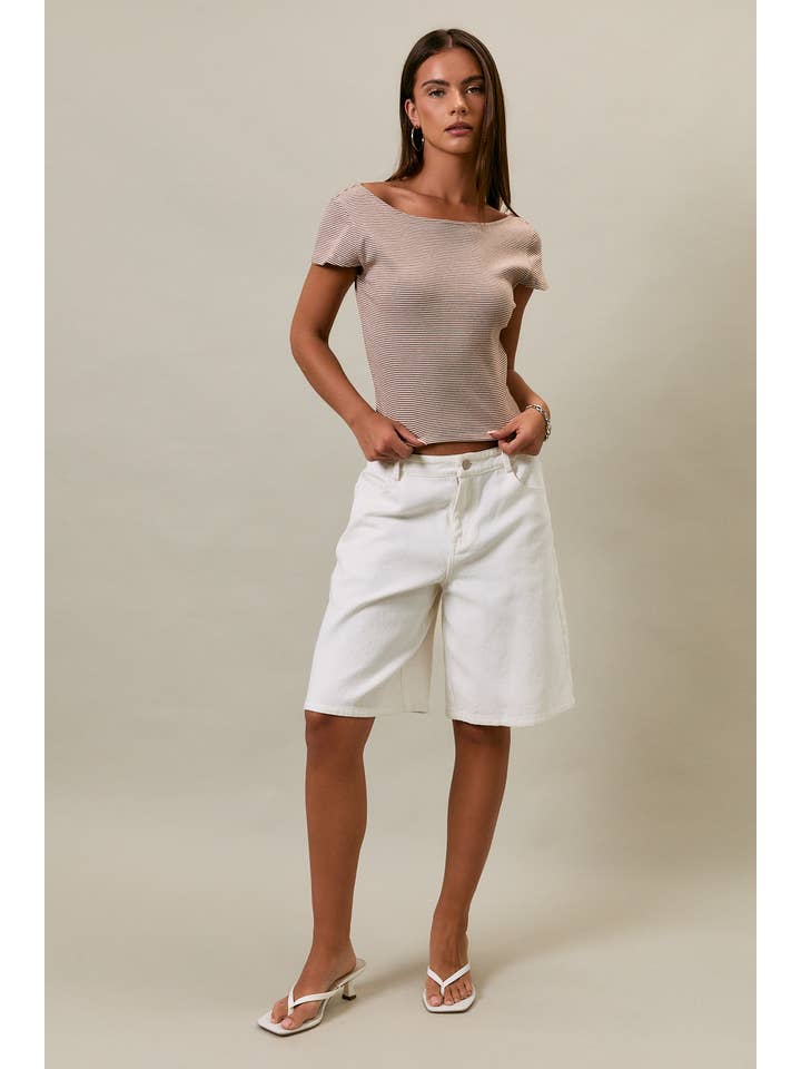 Le Lis Scoop Back Stripe Top