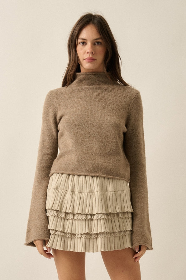 Promesa Bell Sleeve Mock Neck Sweater