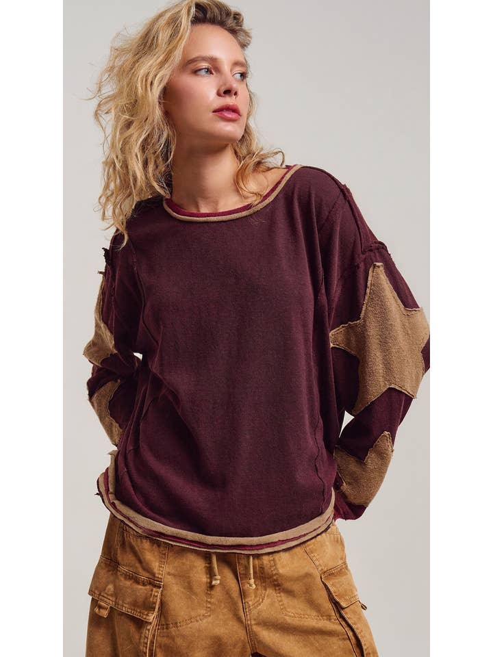 Urban Daizy Star Patch Slouchy Knit Top