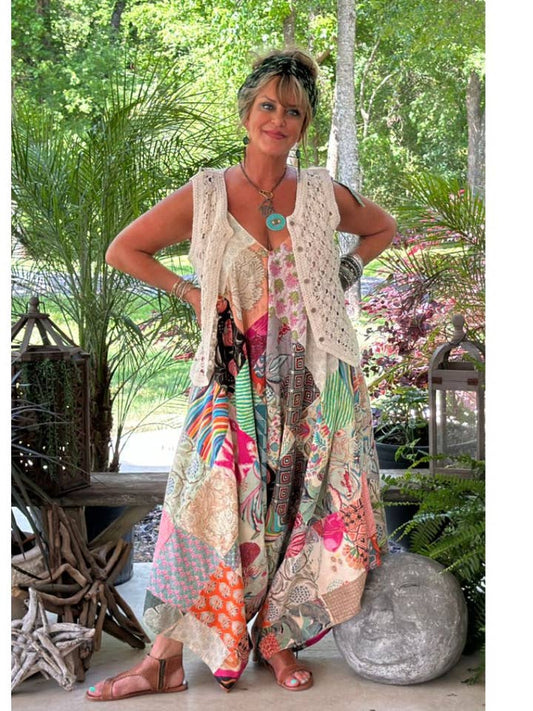 Jaded Gypsy Patchwork Sunrise Jumpsuit