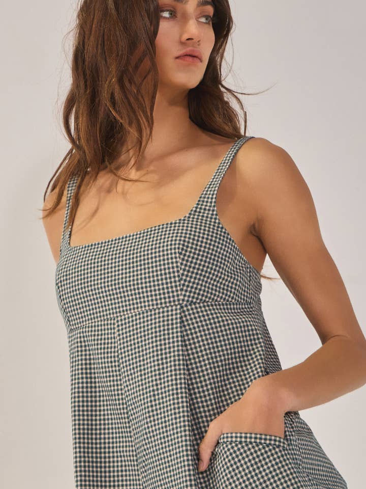 Bucketlist Relaxed Plaid Romper