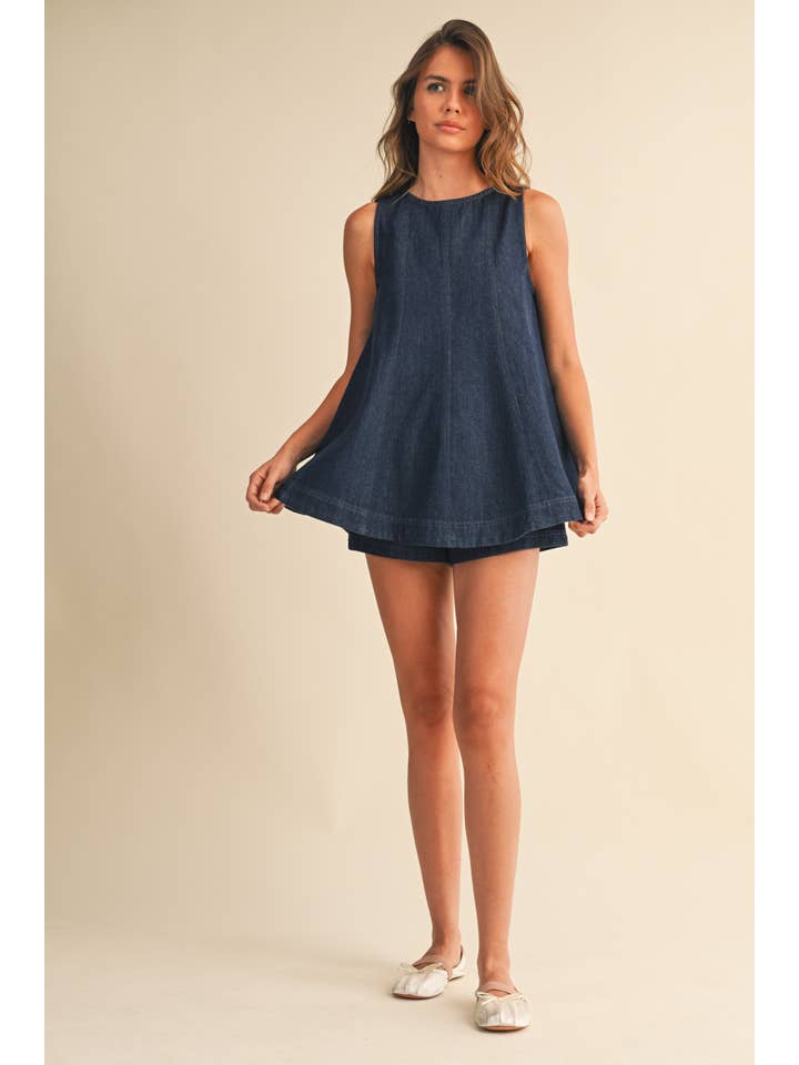 Klesis Sleeveless Denim Set