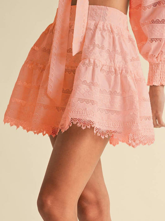 Endless Blu Lace Mini Skirt