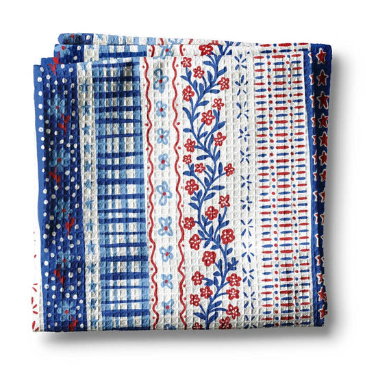 Floral Red White & Blue Kitchen Towel