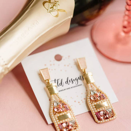 TLD Designs Champagne Bottle Earrings