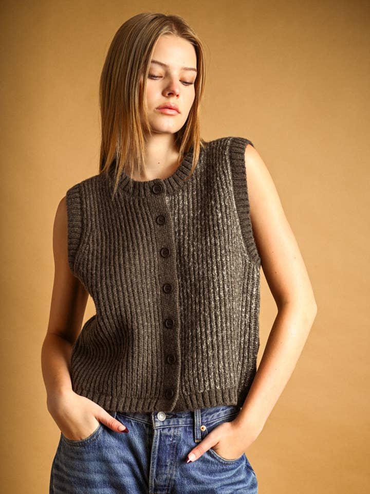 Miou Muse Button Front Vest