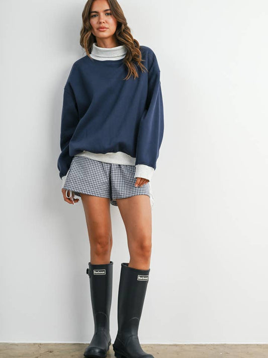 Buttermelon Cozy Contrast Turtleneck Sweater