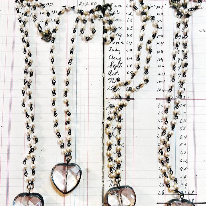 Soldered Mini Glass Heart Beaded Chain Necklace