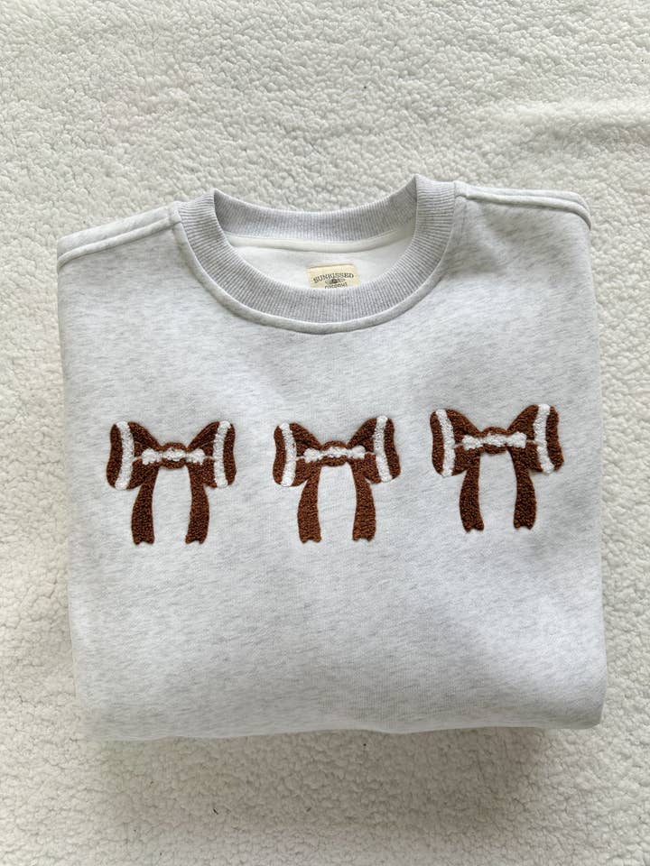 Football Bows Embroidered Sweatshirt