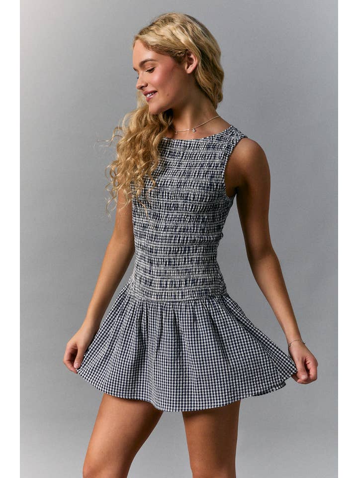 Le Lis Smocked Bodice Gingham Dress