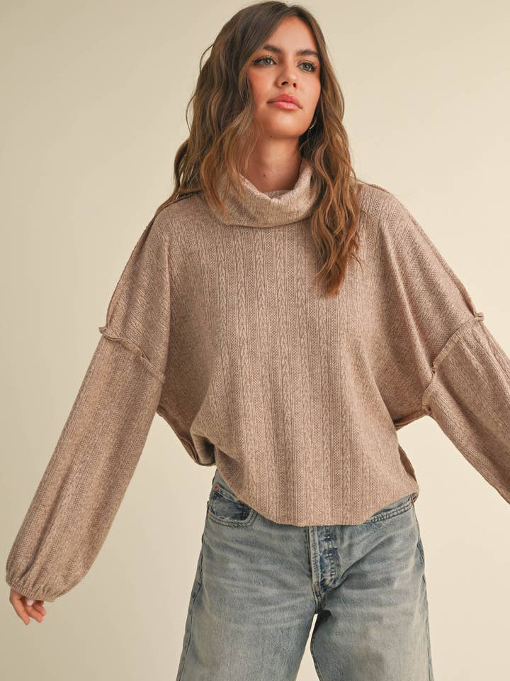 Miou Muse Turtle Neck Knit Sweater Top