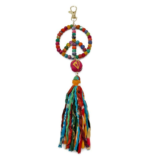 Aasha Peace Sign Bag Charm